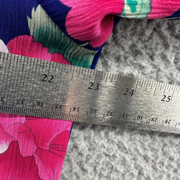 Victorias Secret Womens‎ Pajama Top Small Blue Floral Button Front Gold Label - Picture 7 of 9